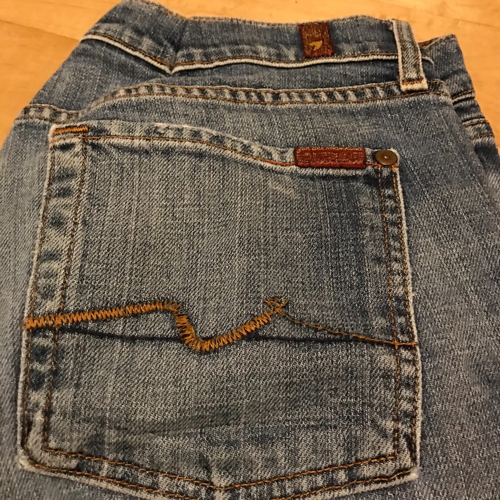 SOLD -7 For All Mankind Vtg 90's Crop Jean Size 29, EUC! - Picture 7 of 8